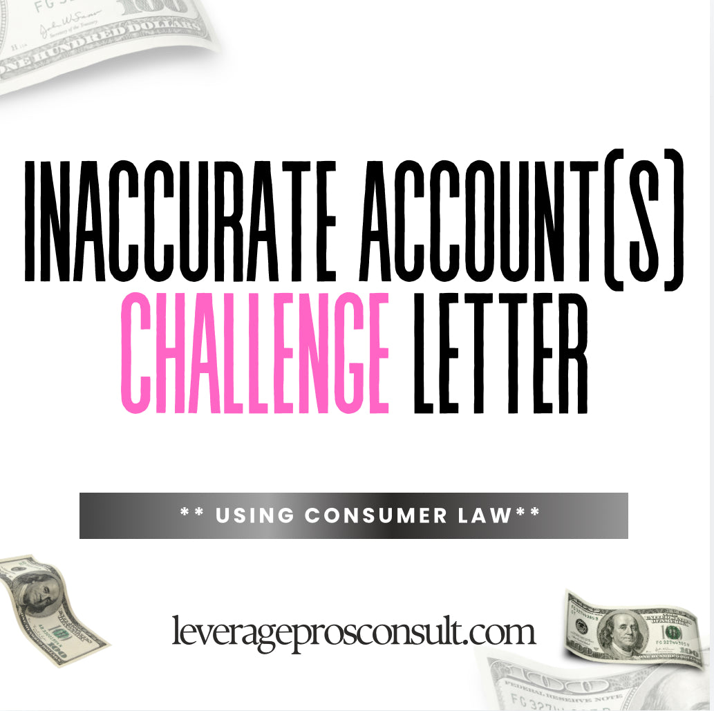 Inaccurate Account(s) Challenge Letters